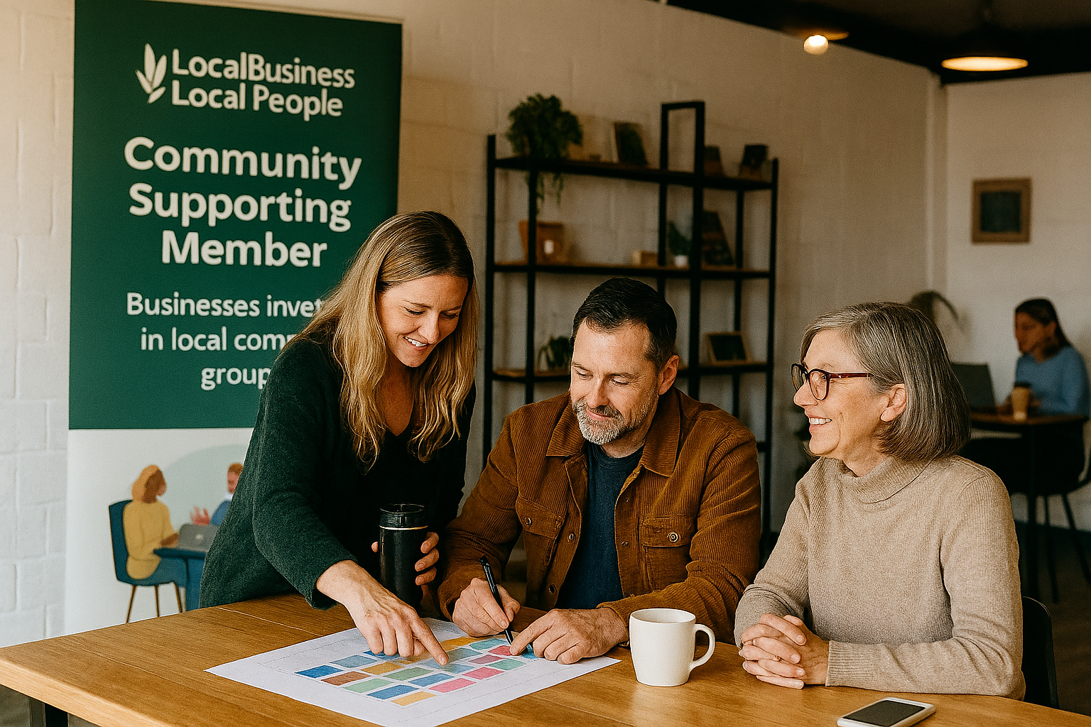 Businesses and community groups collaborating in a local hub