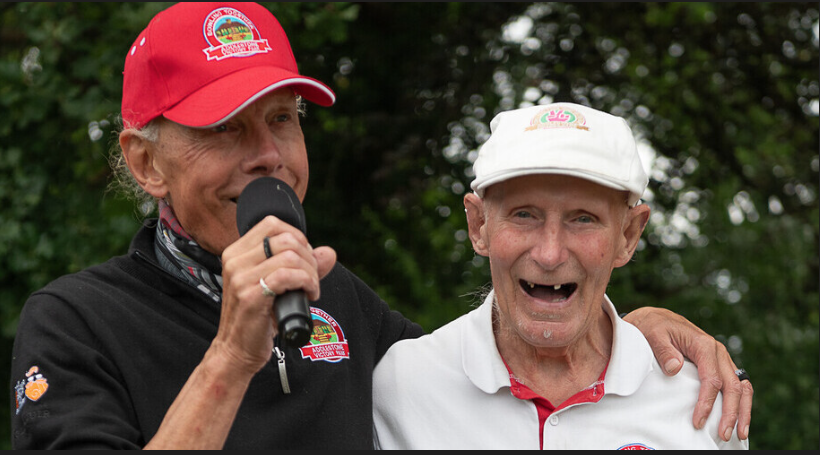 Elderly residents participating in a wellbeing session